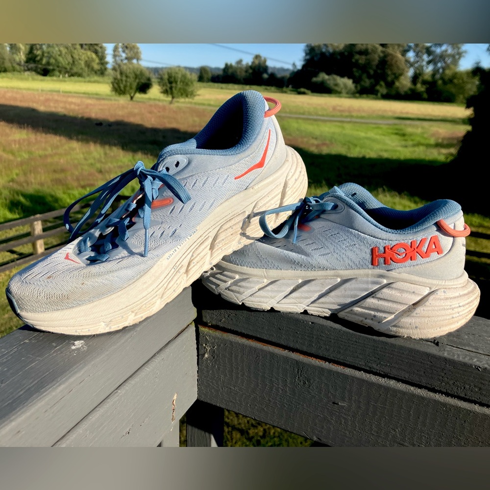 Women’s Hoka running shoes size 7.5 Gaviota 4 baby blue athletic Hokas